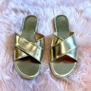Gold Lulus Sandals